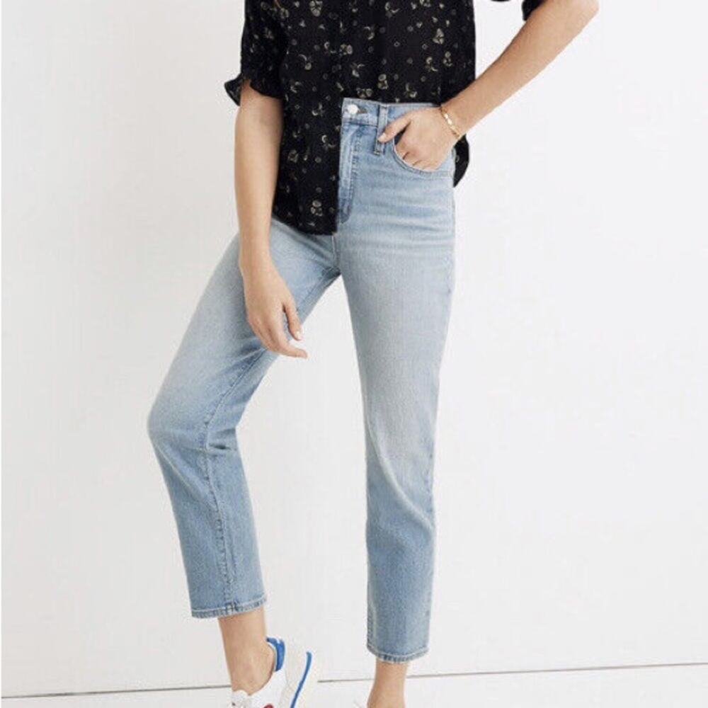 Madewell The Classic Straight Jean High Rise Light Wash Denim Size 25